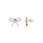 Round Lab Grown Diamond Knot Earrings 0.41 CTW – 58 Stones, 10K 14K 18K White Yellow Rose Gold, IGI Certified